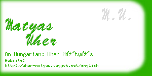 matyas uher business card